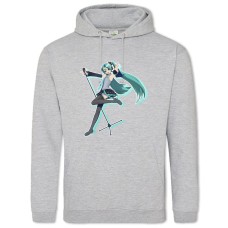 Hoodie with Print Hatsune Miku Dancing - 2XL grey