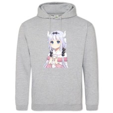 Hoodie with Print Kobayashi-San Chi No Maid Dragon Cute Dragon Kanna - 2XL grey