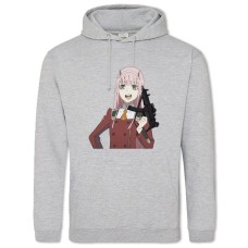 Hoodie with Print Darling In The Franxx Dangerous Zero Two - 2XL grey
