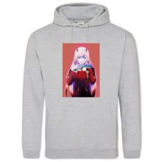 Hoodie with Print Darling In The Franxx Beautiful Zero Two Hero - 2XL grey