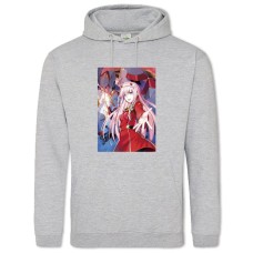 Hoodie with Print Darling In The Franxx Gorgeous Zero Two - 2XL grey