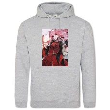 Hoodie with Print Darling In The Franxx Gorgeous Zero Two Hero - 2XL grey