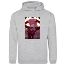 Hoodie with Print Darling In The Franxx Perfect Zero Two Hero - 2XL grey