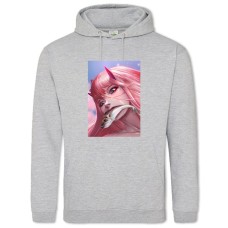Hoodie with Print Darling In The Franxx Zero Two With Fish - 2XL grey