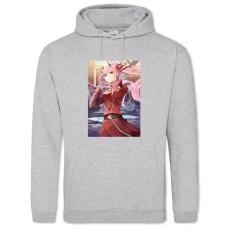 Hoodie with Print Darling In The Franxx Zero Two Amazing Hero - 2XL grey
