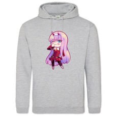 Hoodie with Print Darling In The Franxx Zero Two Funny Art - 2XL grey