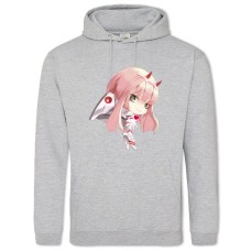 Hoodie with Print Darling In The Franxx Little Zero Two - 2XL grey