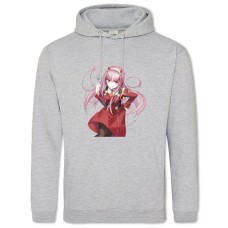 Hoodie with Print Darling In The Franxx Print Beautiful Zero Two - 2XL grey