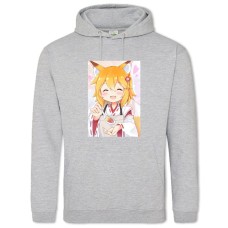 Hoodie with Print Sewayaki Kitsune No Senko-San Hero - 2XL grey