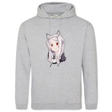 Hoodie with Print Sewayaki Kitsune No Senko-San Neko - 2XL grey