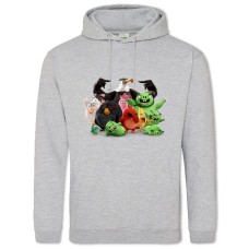 Hoodie with Print Angry Birds And PIGGs - 2XL grey