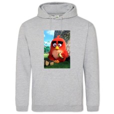 Hoodie with Print Angry Birds Red Bird With Sandwiches - 2XL grey