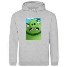 Hoodie with Print Angry Birds Green Pig - 2XL grey