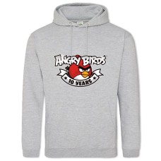 Hoodie with Print Angry Birds 10 Years - 2XL grey