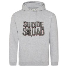 Hoodie with Print Suicide Squad Grey Logo - 2XL grey