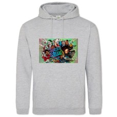 Hoodie with Print Suicide Squad Heroes - 2XL grey