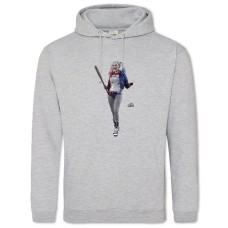 Hoodie with Print Suicide Squad Harley Quinn Smiling - 2XL grey