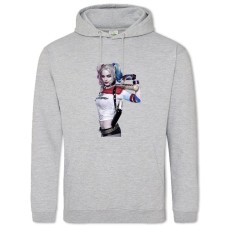 Hoodie with Print Suicide Squad Harley Quinn Hero Girl - 2XL grey