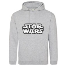 Hoodie with Print Star Wars Silver Logo - 2XL grey