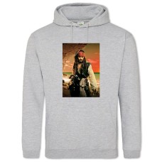 Hoodie with Print Pirates Of The Caribbean Main Hero Jack Sparrow - 2XL grey