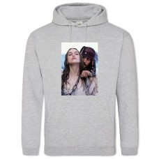 Hoodie with Print Pirates Of The Caribbean Jack Sparrow And Elizabeth Swann - 2XL grey
