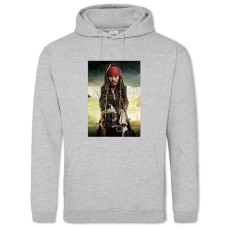 Hoodie with Print Pirates Of The Caribbean Jack Sparrow Hero - 2XL grey