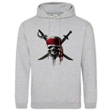 Худі з принтом Пірати Карибського Моря Скелет - 2XL сірий