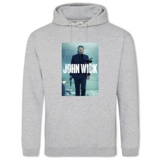 Худі з принтом Джон Вік Героїчний Принт - 2XL сірий