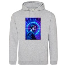 Худі з принтом Джон Вік Неон Героїчний Принт - 2XL сірий