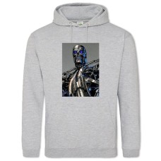 Hoodie with Print The Terminator Robot Print - 2XL grey