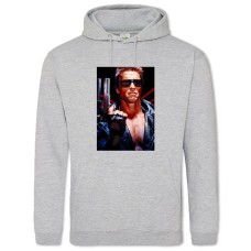 Hoodie with Print The Terminator Hero Arnold Schwarzenegger - 2XL grey