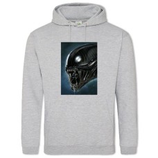 Худи с принтом Чужой Монстр Лицо - 2XL серый