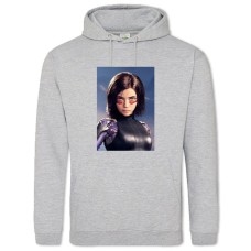 Hoodie with Print Alita Battle Angel Hero - 2XL grey