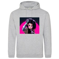 Hoodie with Print Alita Battle Angel Art - 2XL grey