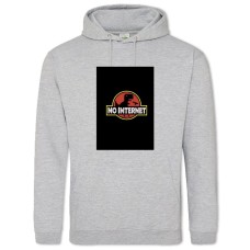 Худі з принтом Парк Юрського Періоду Немає Інтернету - 2XL сірий