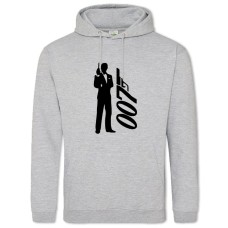 Hoodie with Print James Bond Logo - 2XL grey