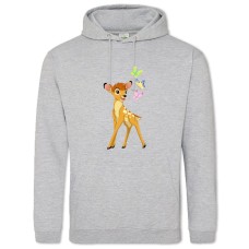 Худи с принтом Бемби И Бабочка - 2XL серый