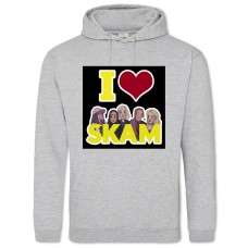 Hoodie with Print Skam I Love Skam - 2XL grey