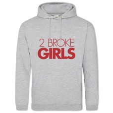 Hoodie with Print 2 Broke Girls Logo - 2XL grey