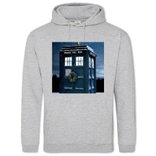 Hoodie with Print Doctor Who Tardis Print - 2XL grey
