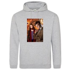 Hoodie with Print Doctor Who Characters - 2XL grey