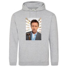 Hoodie with Print House, M.D. Main Hero - 2XL grey