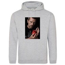 Hoodie with Print House, M.D. Hero Print - 2XL grey