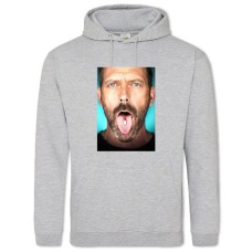 Hoodie with Print House, M.D. Print - 2XL grey