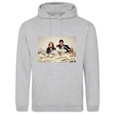Hoodie with Print Bones Print Heroes - 2XL grey