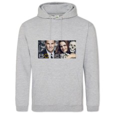 Hoodie with Print Bones Theme - 2XL grey