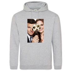 Hoodie with Print Bones Theme Print - 2XL grey
