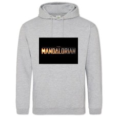 Hoodie with Print The Mandalorian Logo - 2XL grey