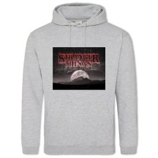 Hoodie with Print Stranger Things Print Theme - 2XL grey