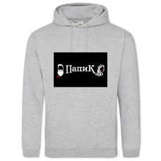 Худі з принтом Папік Логотип - 2XL сірий